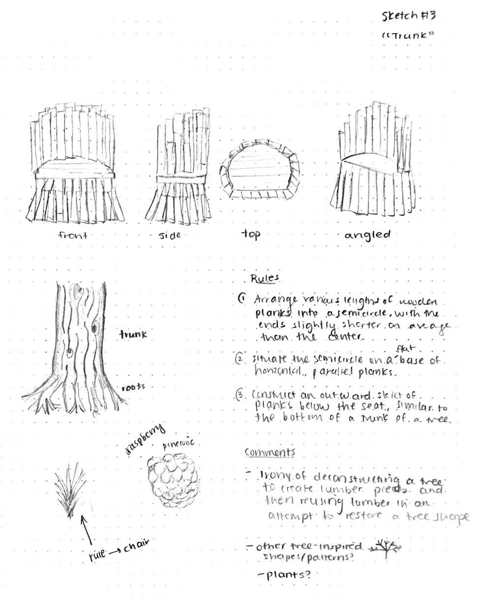 Concept sketch: Trunk chair